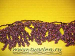 мк по вязанию шарфа из ленточной пряжи