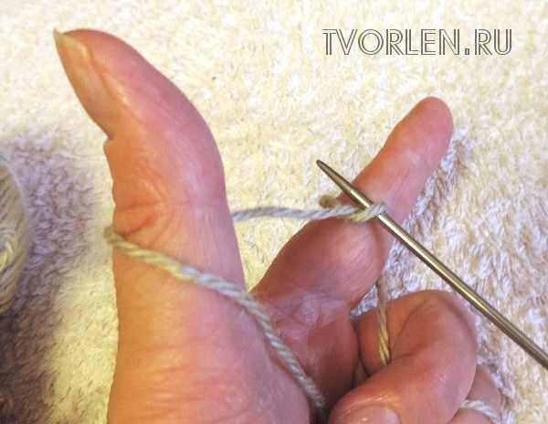 как набрать петли спицами для вязания резинки