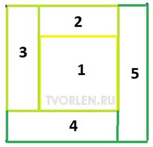 квадрат пэчворк крючком - схема