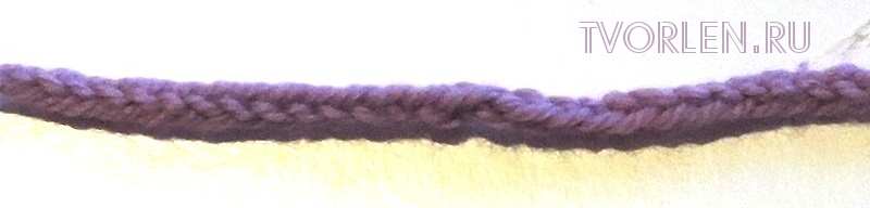 круглый шнурок спицами на 2-хх петлях